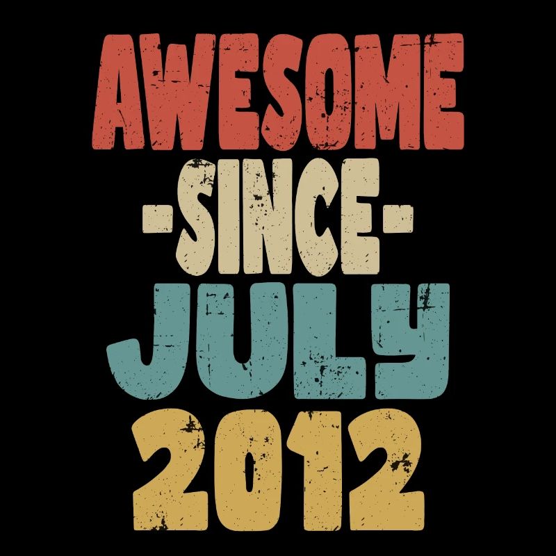 2012 Juli Geburtstag Retro