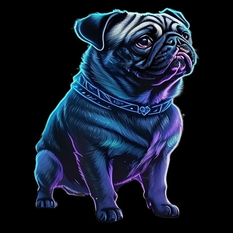 Futuristic Neon Pug