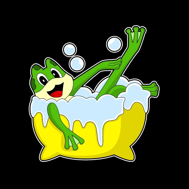 Frog Bathing Bathtub