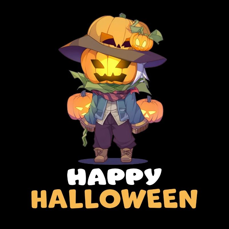 Joyeux Halloween Mignon Citrouille Épouvantail Design