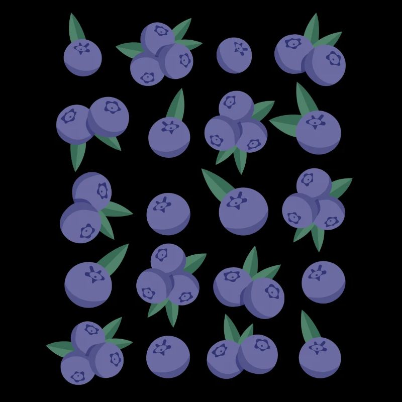 Blueberries Berries Fruit Pattern