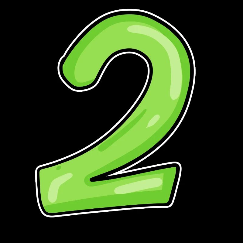 2 - Number - Number Two - 2 green