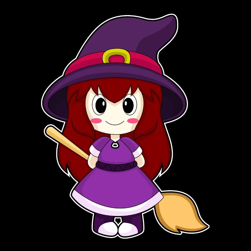 Mädchen Halloween Hexe Besen