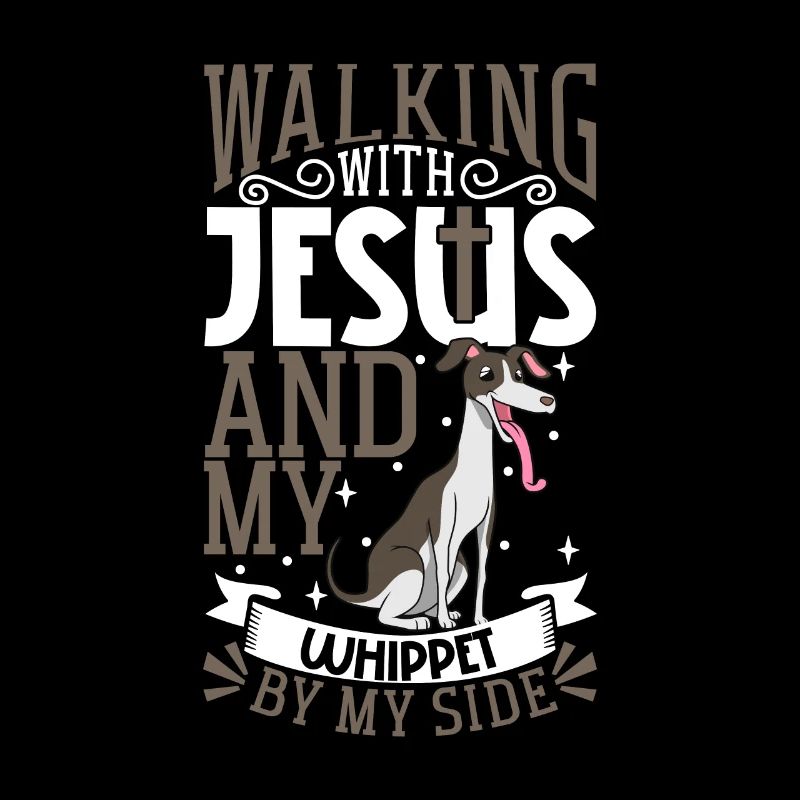 Jesus und Hund - Whippet