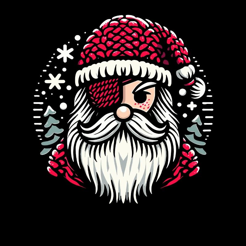 Weihnachtsmann Strickmuster mit Augenklappe