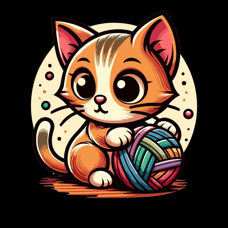 Cat with Woolen Ball