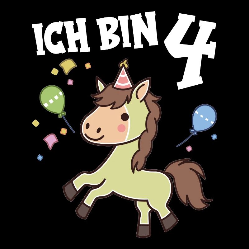 Ich bin 4 Jahre alt Pferde Pferd 4. Geburtstag