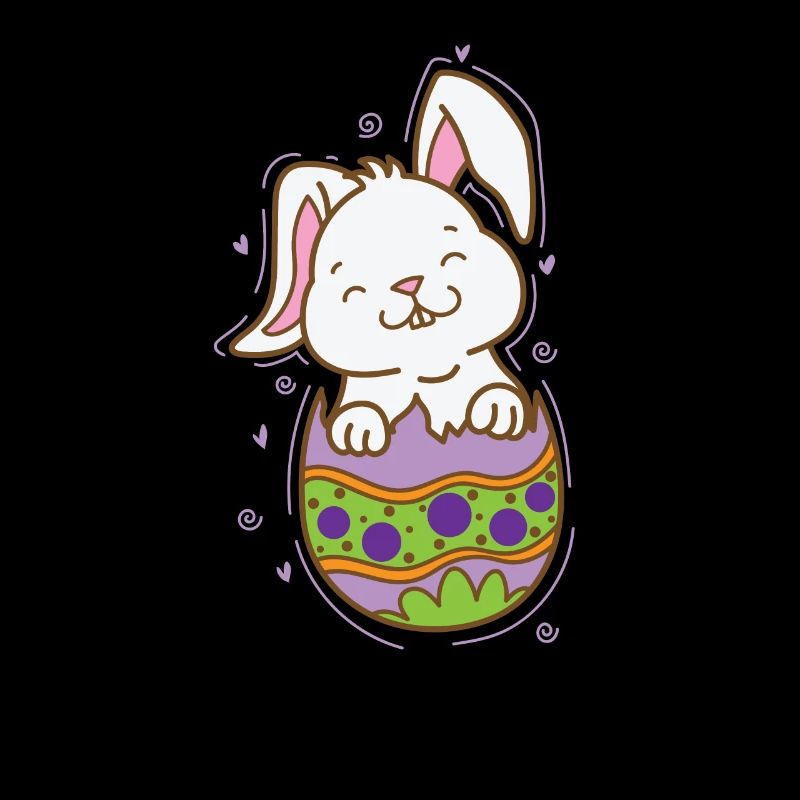 Lapin de Pâques éclos d’un œuf de Pâques