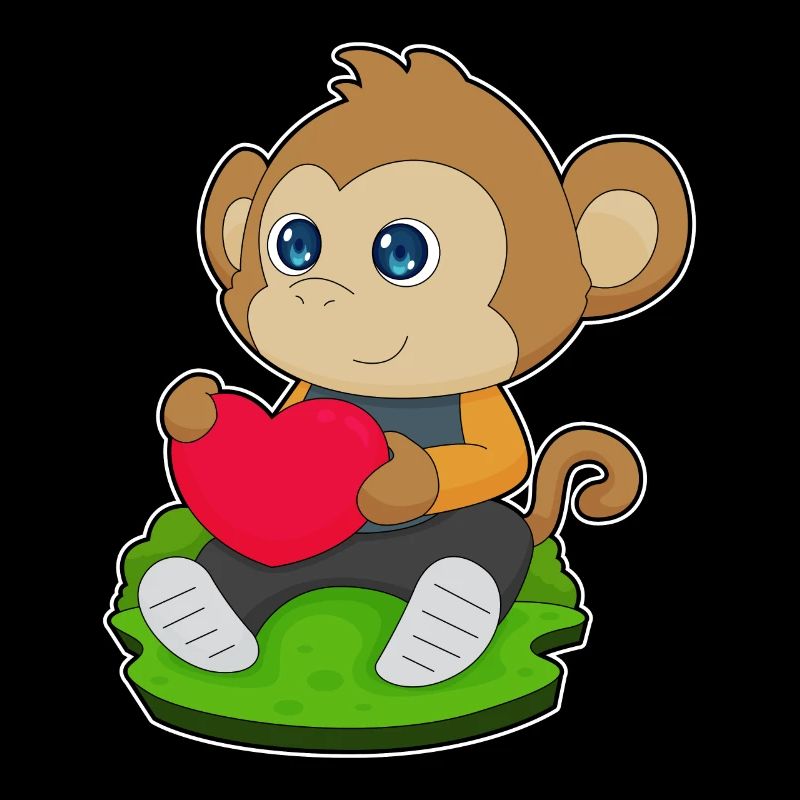 Affe Herz Luftballon