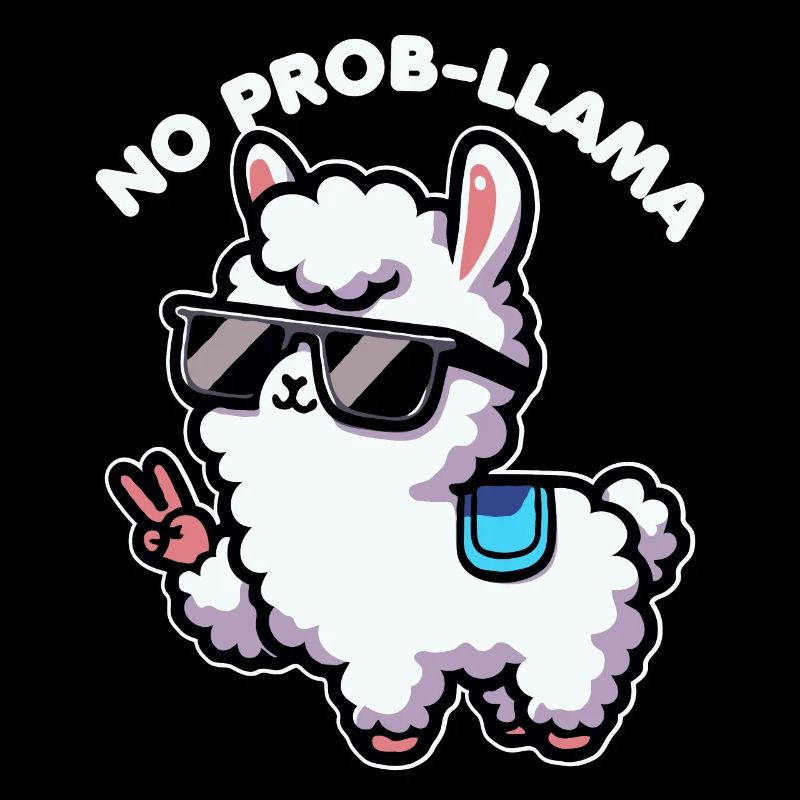 No Probllama Funny Llama Lama Lover Jeu de mots pour alpaga