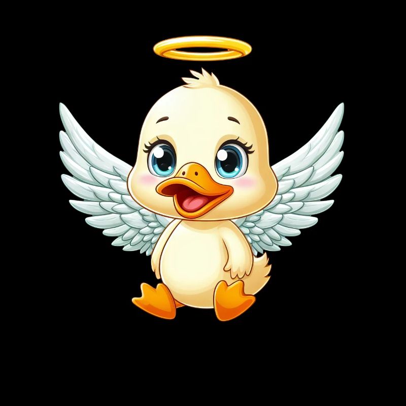 Ange canard mignon avec des ailes