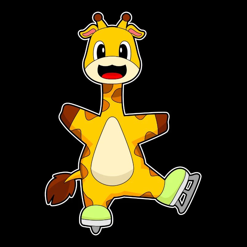 Giraffe Eislaufen Schlittschuhe