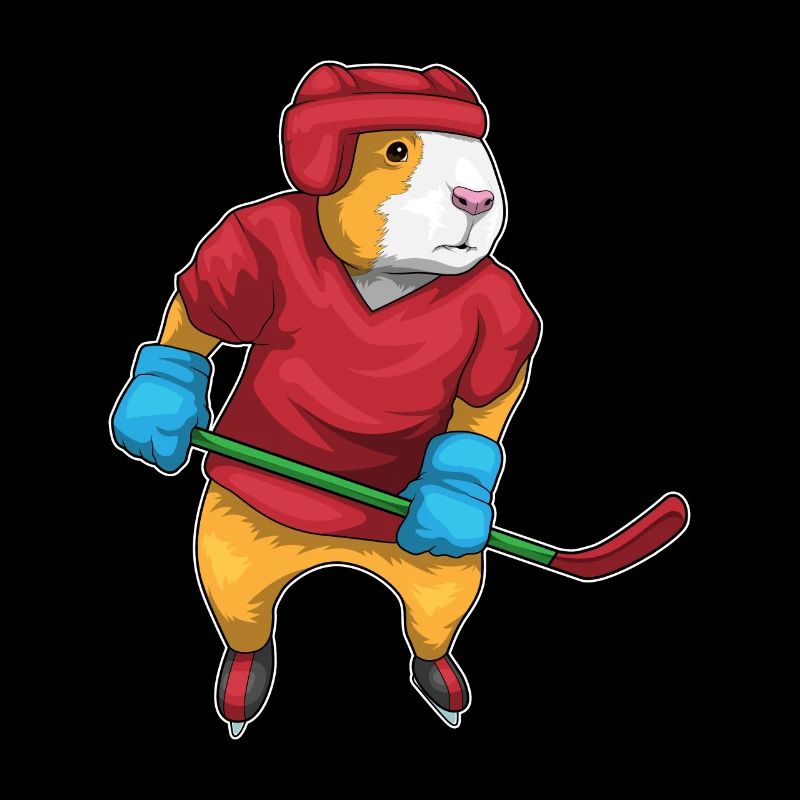 Meerschweinchen Eishockey Eishockeyschläger