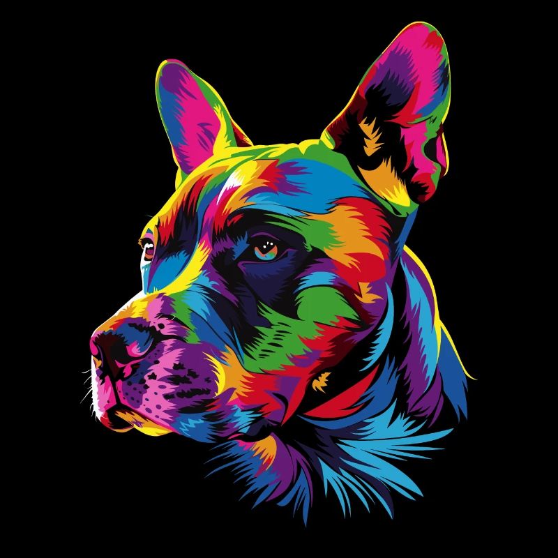 Pitbull Bulldog Bright Colors Pitbull Terrier