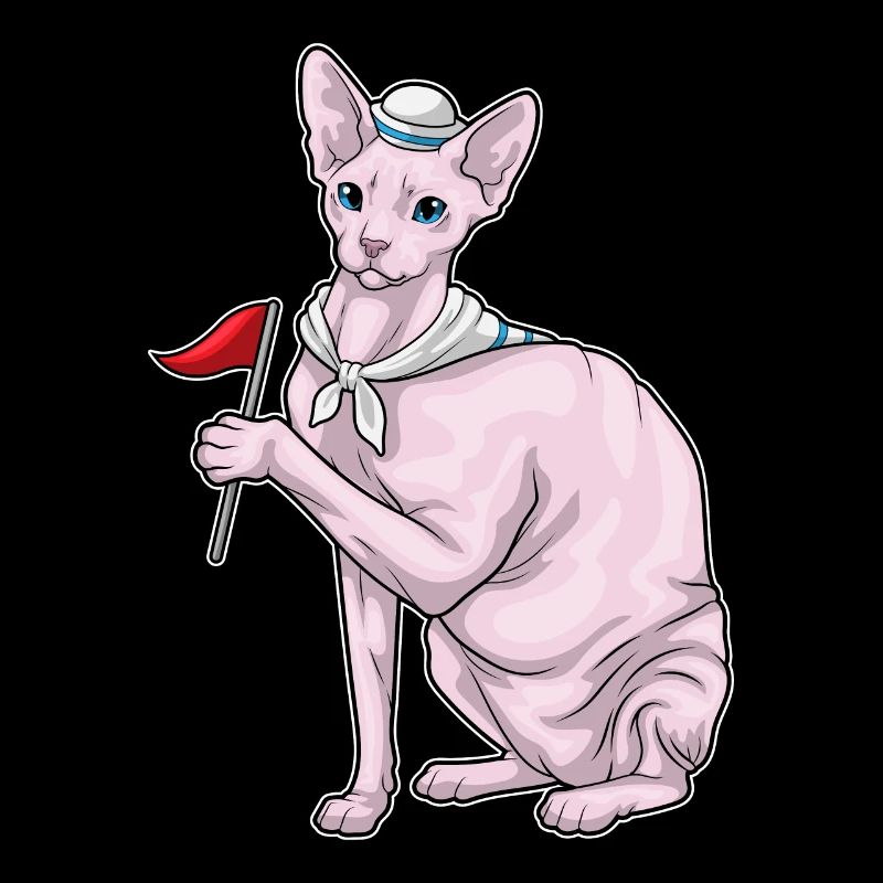 Sphynx Cat Sailor Flag