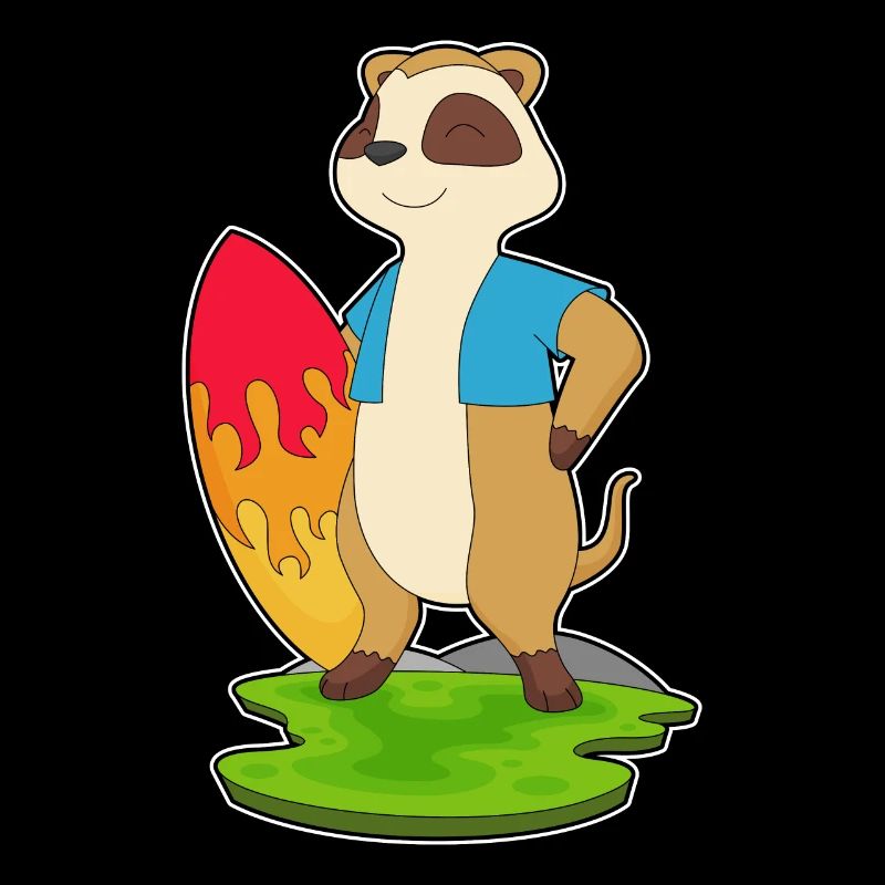 Erdmännchen Surfer Surfbrett