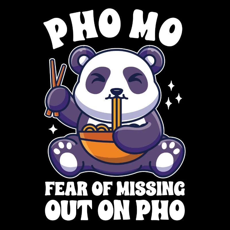 Drôle Pho Panda mignon mangeant Pho