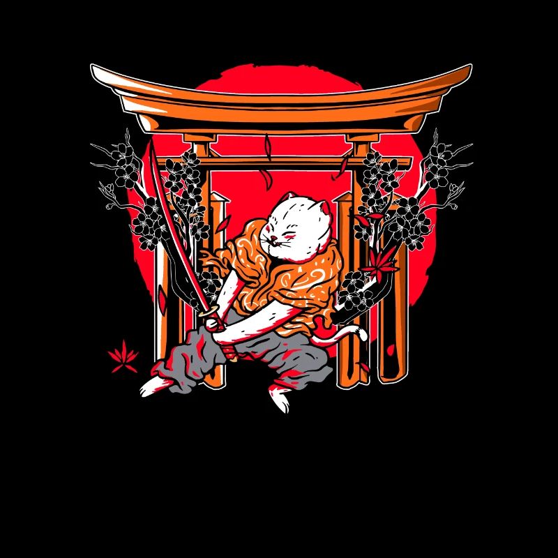 Kanji Japan Katana Ninja Katze Samurai