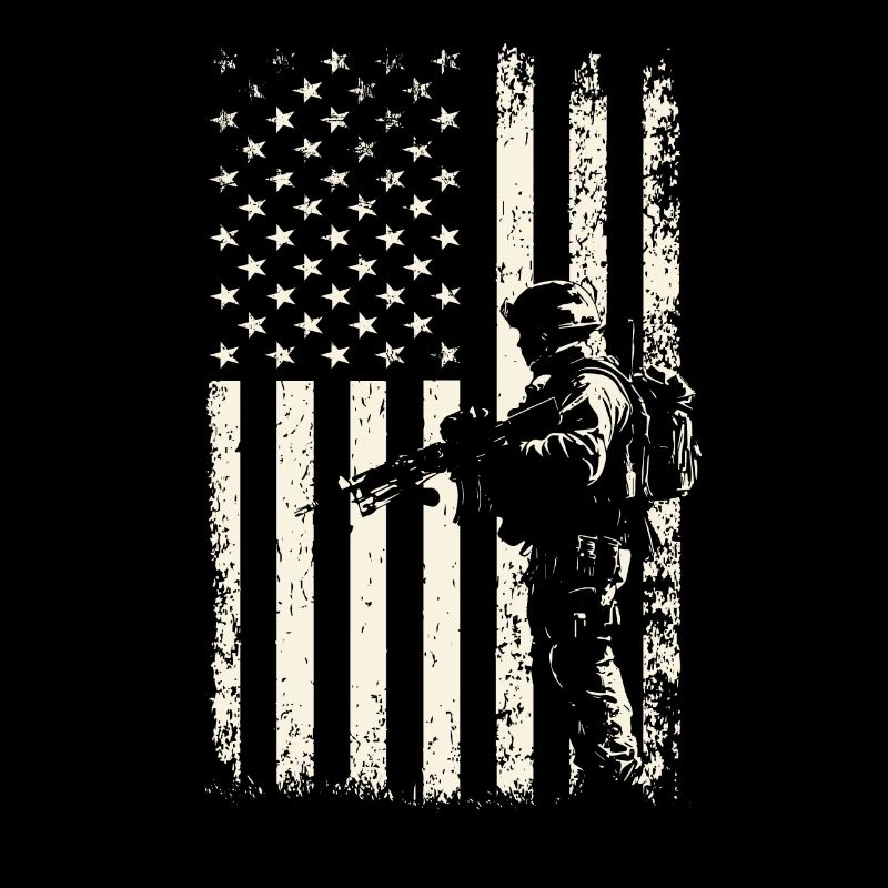 Laufender Soldat US-Flagge – 4. Juli Veterans Day