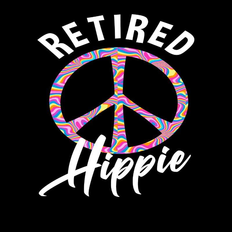 Retired Hippie Peace Zeichen Buntes Design