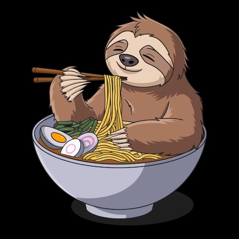 Lazy Sloth Ramen Enjoyment for the Relaxed