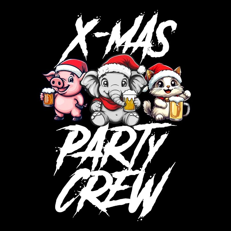 Weihnachten Party Crew Bier Tiere
