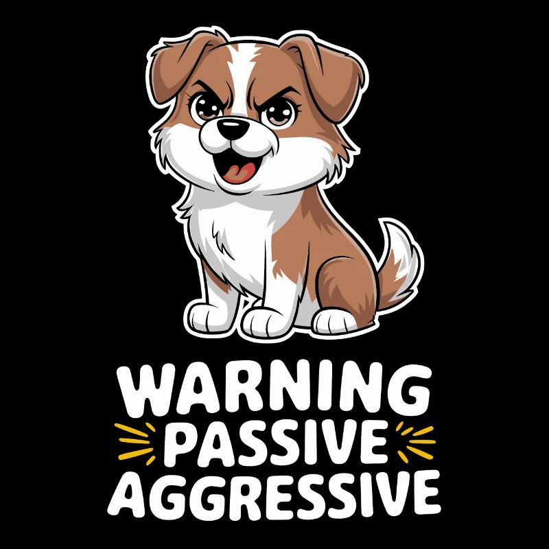 Warning Passive Aggressive Hund Illustration