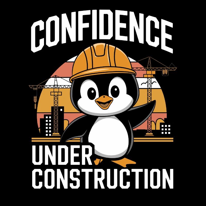 Confidence Under Construction Pinguin Baustelle