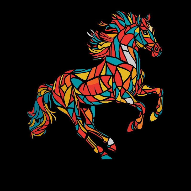 Colorful Geometric Farm Animal Artwork