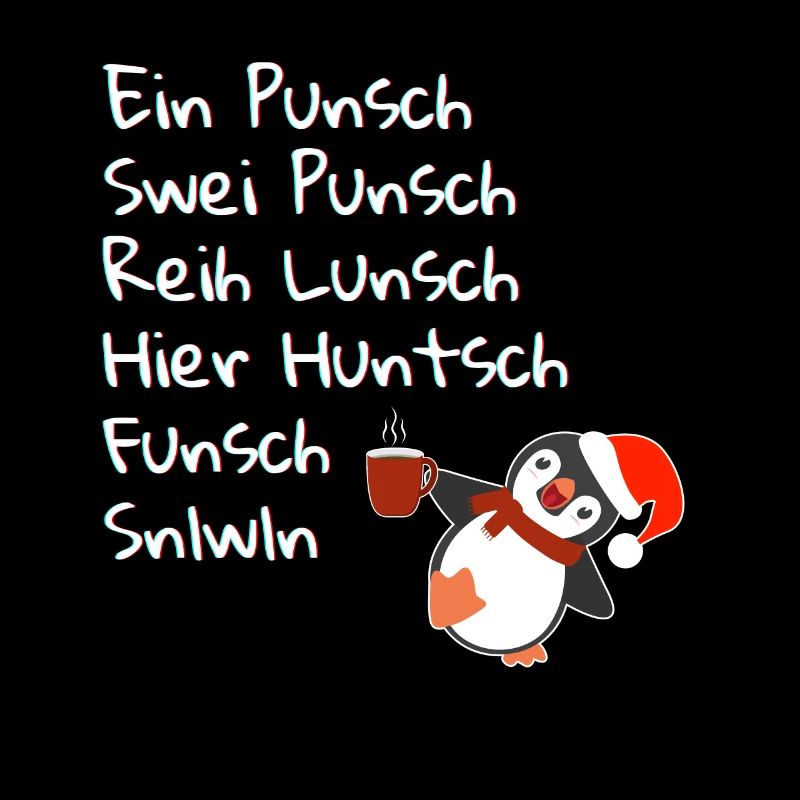 Ein Punsch Swei Punsch - Pinguin Weihnachtsfeier