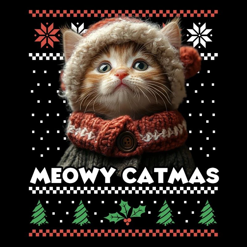 Meowy Catmas Weihnachten Partnerlook mit Kätzchen