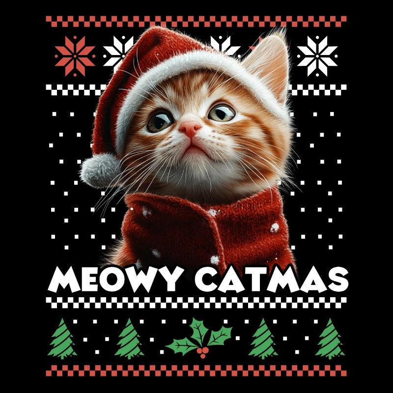 Meowy Catmas Weihnachten Partnerlook mit Kätzchen