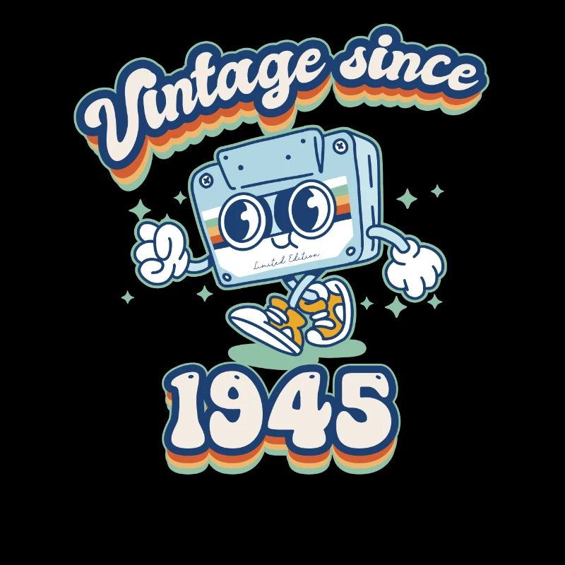 Vintage 1945 Cassette Tape 80th Birthday Retro