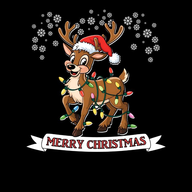 Merry Christmas Merry Reindeer Colorful String Lights