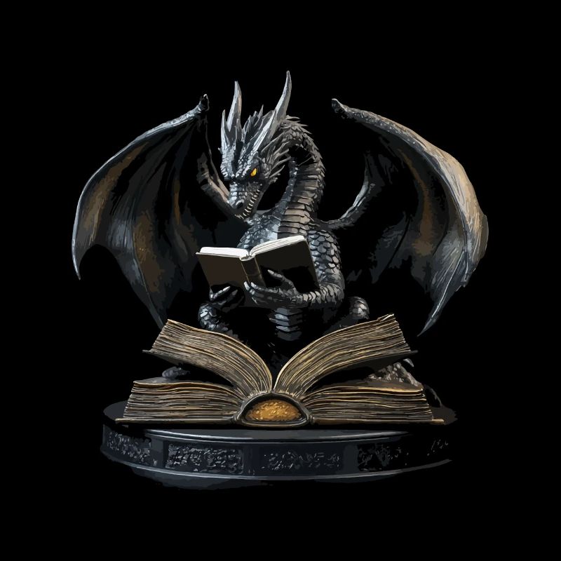 Eleganter schwarzer Drache – Epischer Drachen