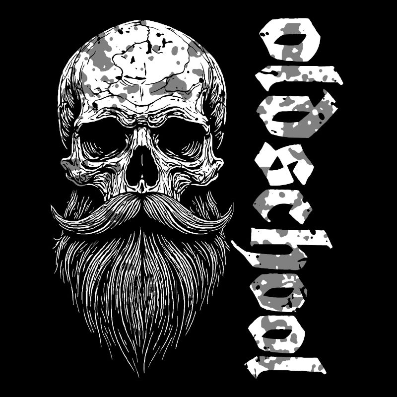 Oldschool Bärtiger Skull