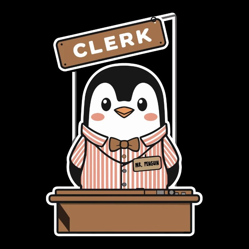 Drôle de pingouin Desk Clerk