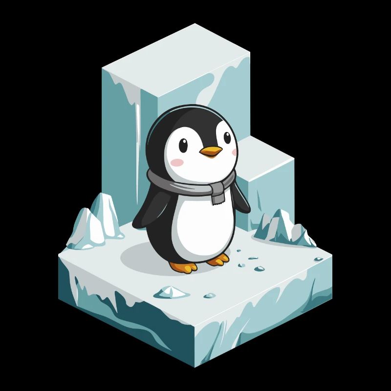 Pingouin mignon sur l’illustration de l’