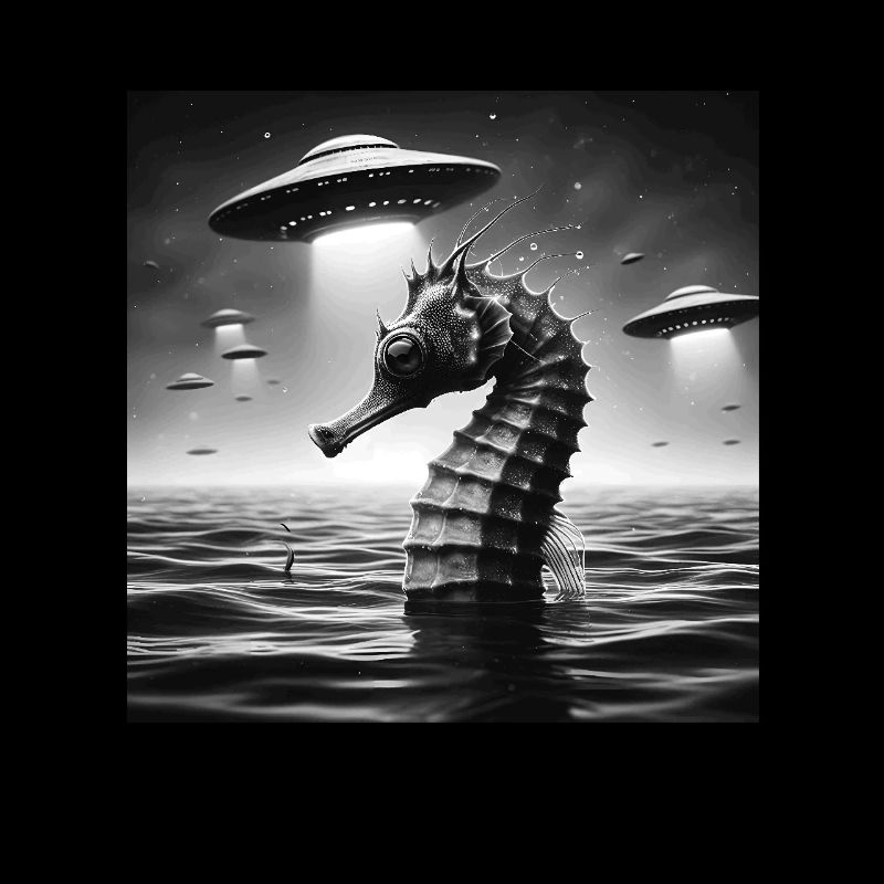 Hippocampe Mutant Selfie graphique drôle avec OVNI Wei