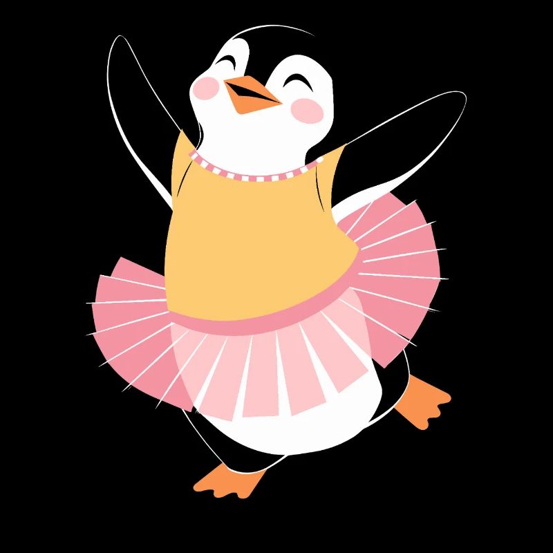 Pingouin dansant en costume de ballet Joy