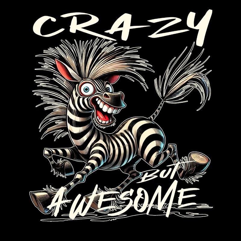 Crazy but Awesome Zebra Comic Style