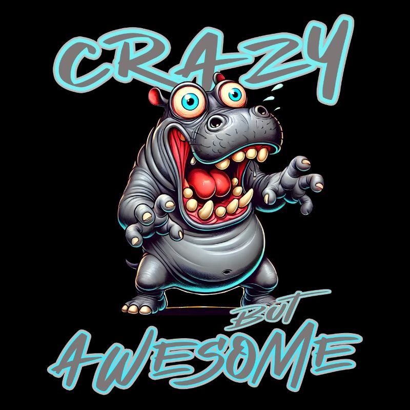 Crazy but Awesome Nilpferd Comic Stil