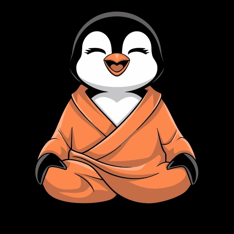 Pingouin méditant de style yoga