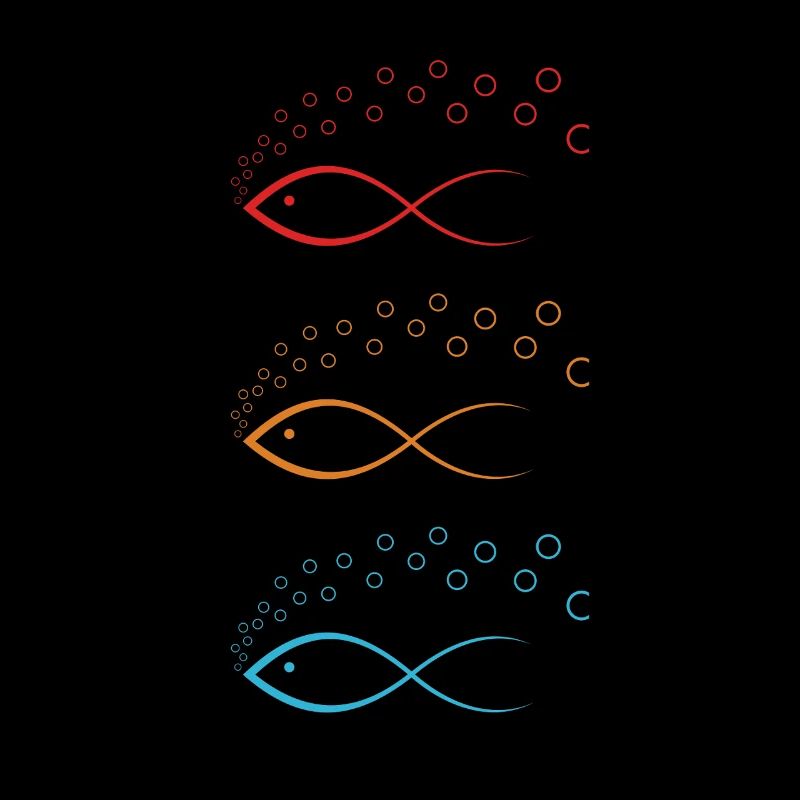 Conception de poisson coloré avec des bulles Conception de poisson coloré