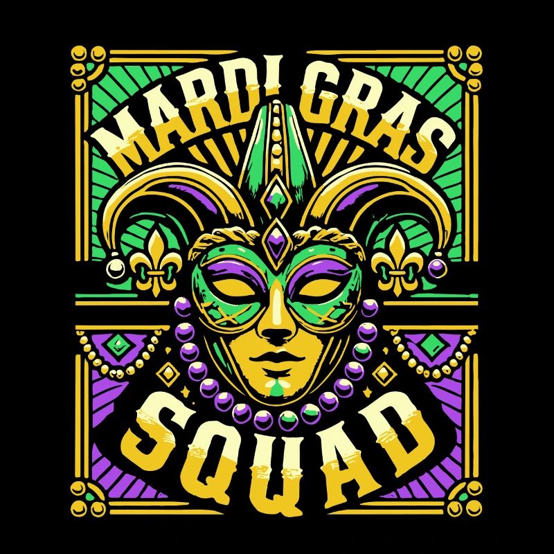 Mardi Gras Squad Maske Karneval Feier