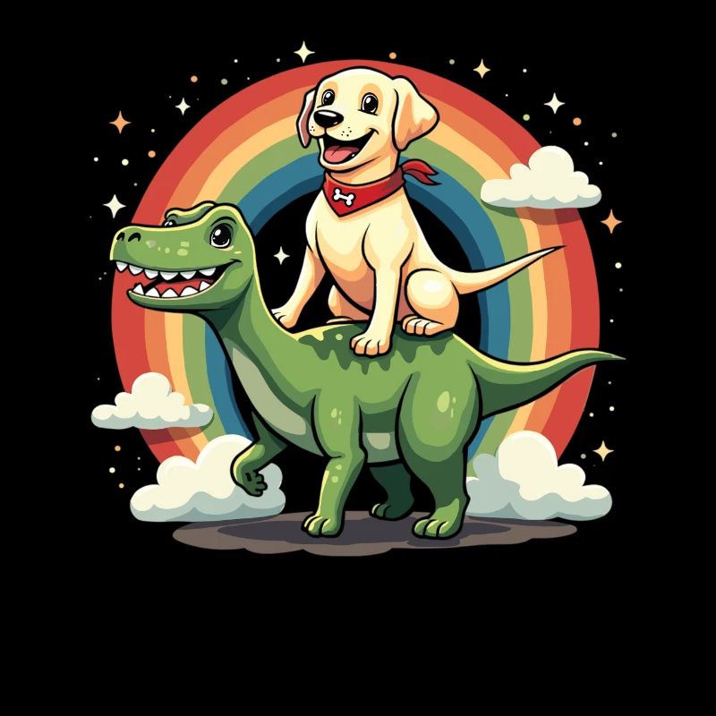 Labrador Dog Dinosaur Rainbow Labrador