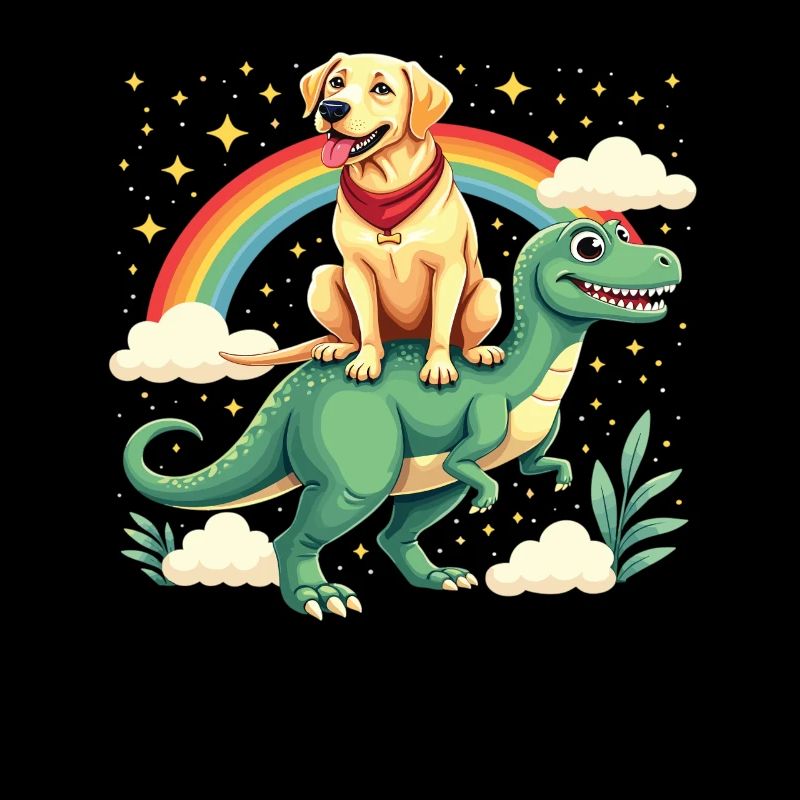 Labrador Hund Dinosaurier Regenbogen Labrador