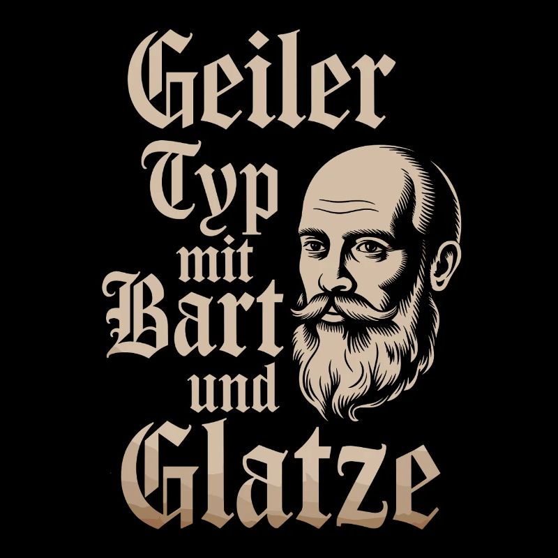 Geiler Typ Mit Bart & Glatze Glatzkopf Bartträger