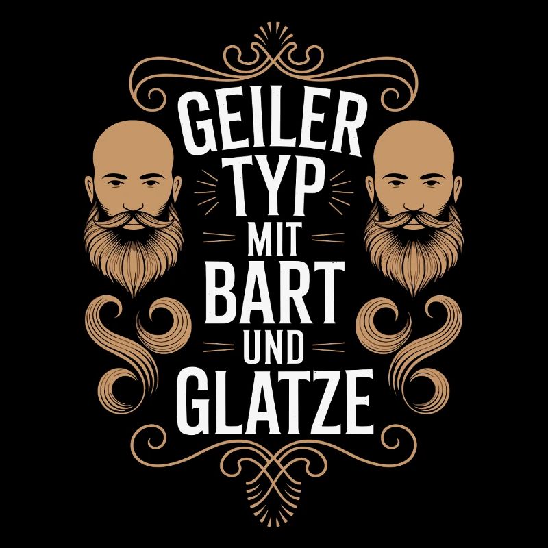 Geiler Typ Mit Bart & Glatze Glatzkopf Bartträger