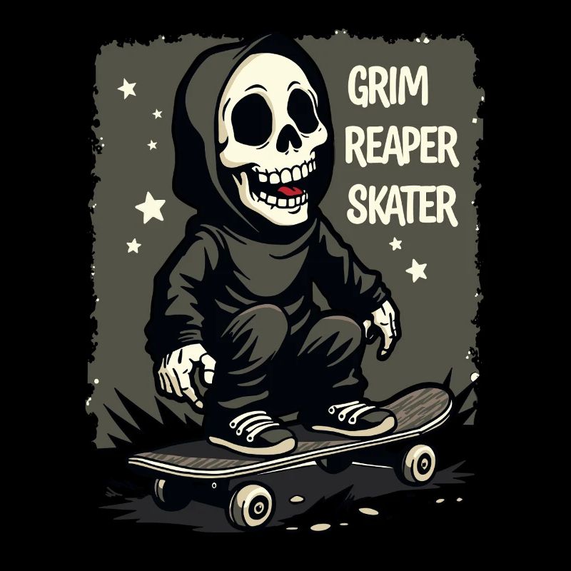 Skateboarding Sensenmann – Grim Reaper Style